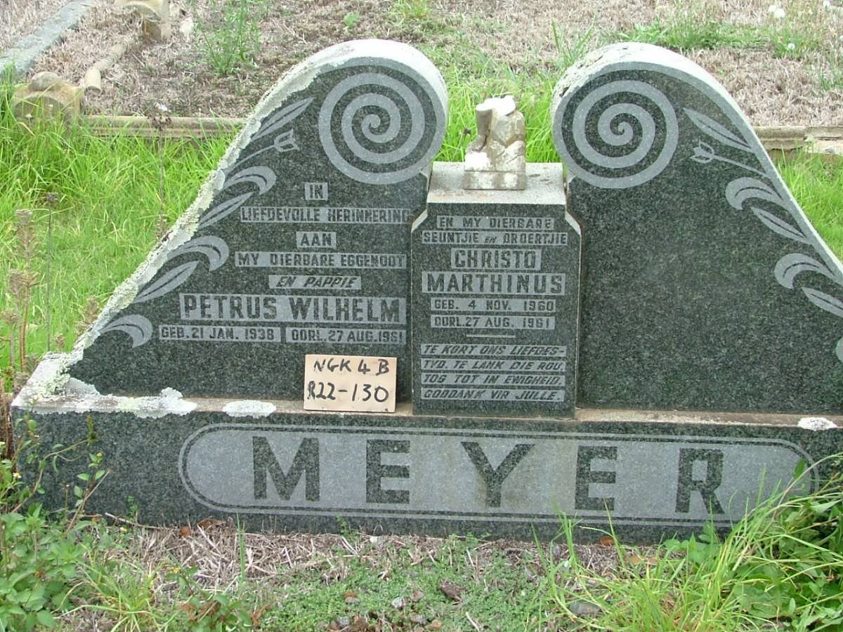 MEYER Petrus Wilhelm 1938-1961 :: MEYER Christo Marthinus 1960-1961