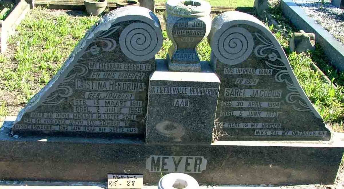 MEYER Sarel Jacobus 1904-1970 &amp; Christina Hendrina JOUBERT 1911-1959