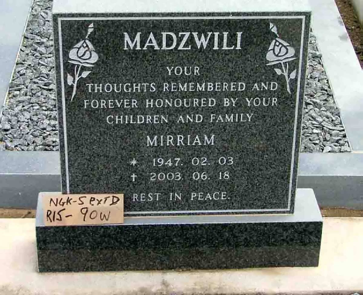 MADZWILI Mirriam 1947-2003