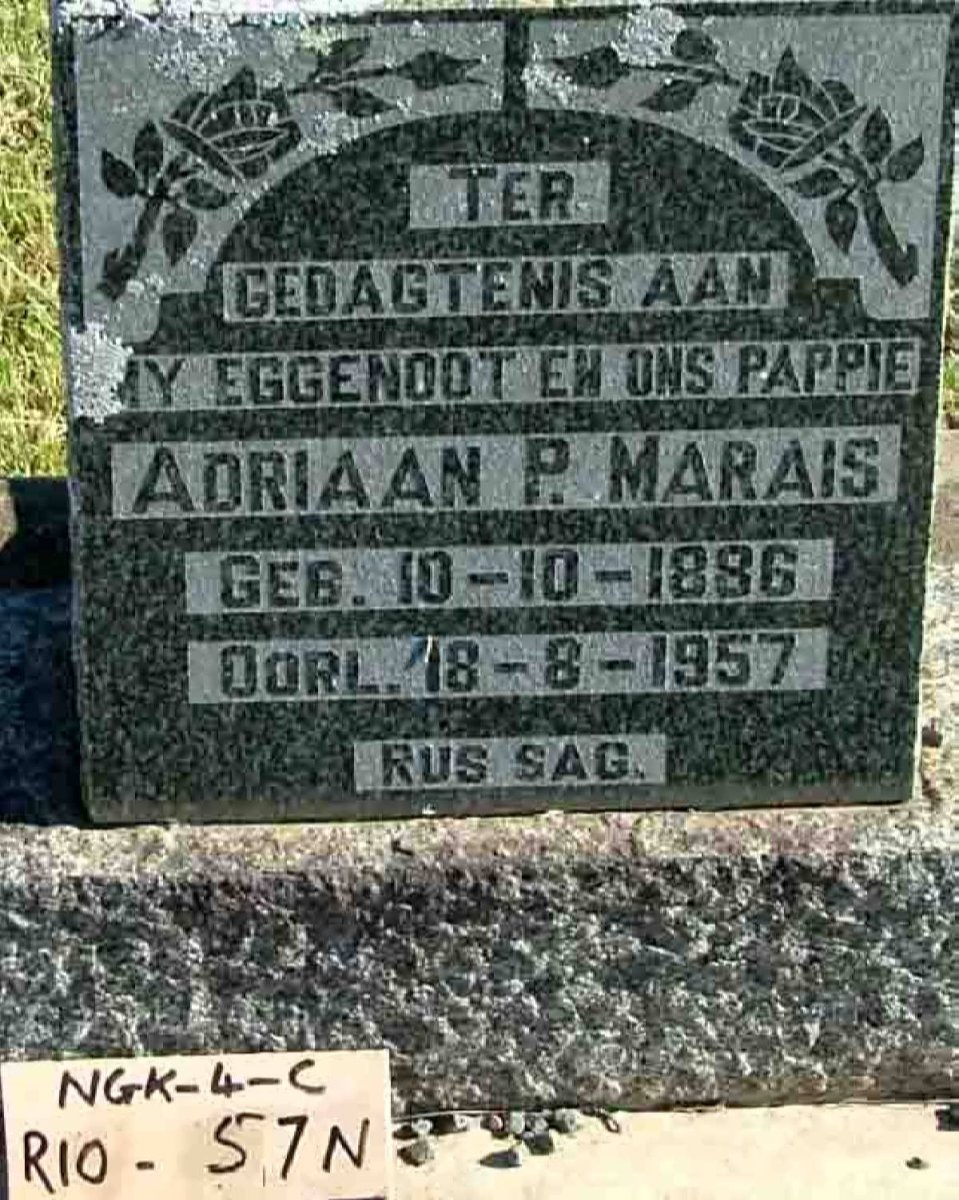 MARAIS Adriaan P. 1886-1957