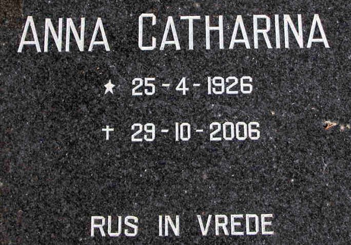 MAAS Anna Catharina 1926-2006