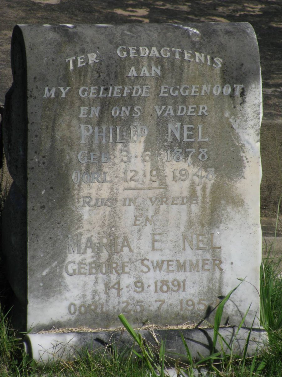 NEL Philip 1878-1943 &amp; Maria E. SWEMMER 1891-195?