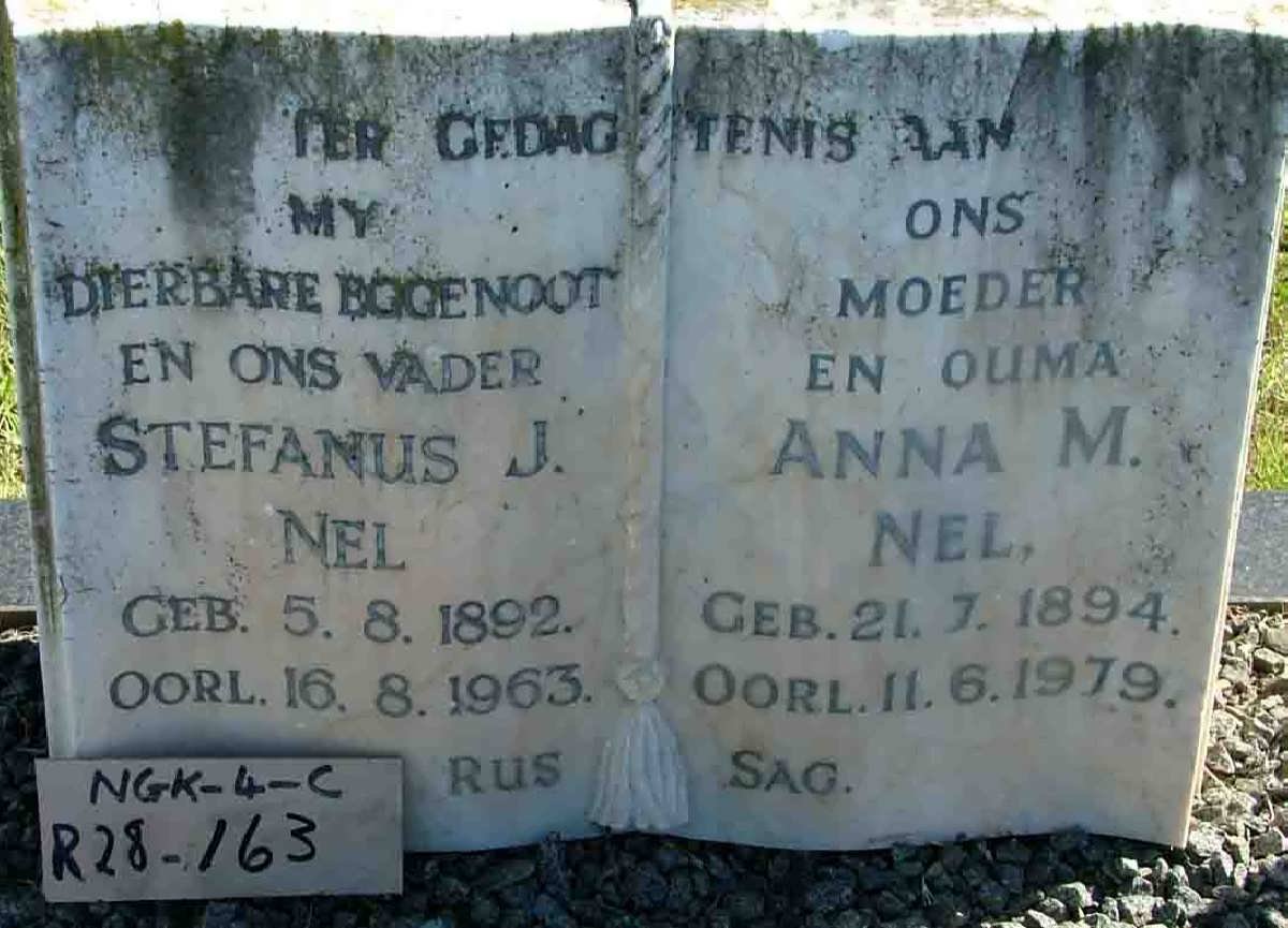 NEL Stefanus J. 1892-1963 &amp; Anna M. 1894-1979