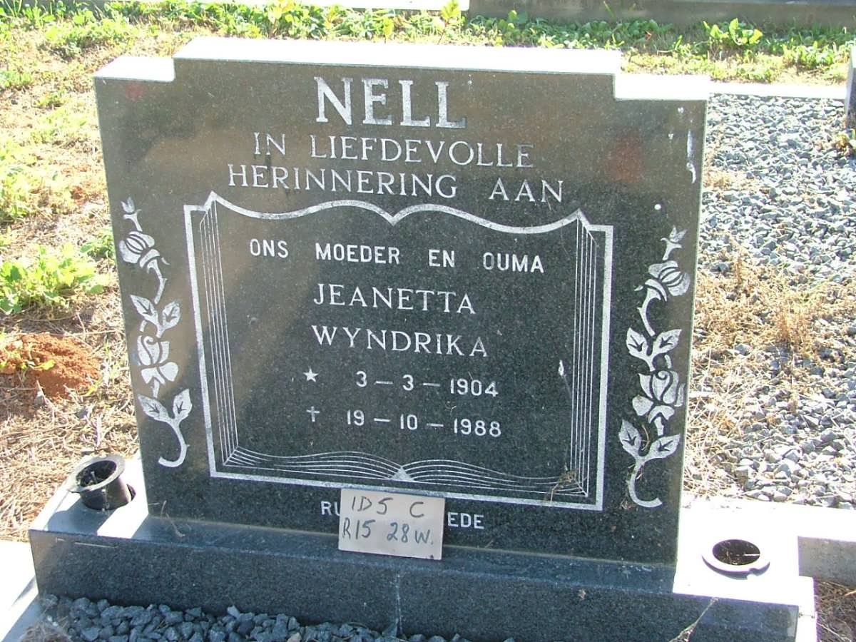 NELL Jeanetta Wyndrika 1904-1988