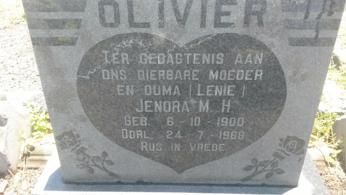 OLIVIER Jenora M.H. 1900-1968