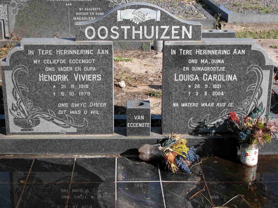 OOSTHUIZEN Hendrik Viviers 1918-1979 &amp; Louisa Carolina 1921-2004