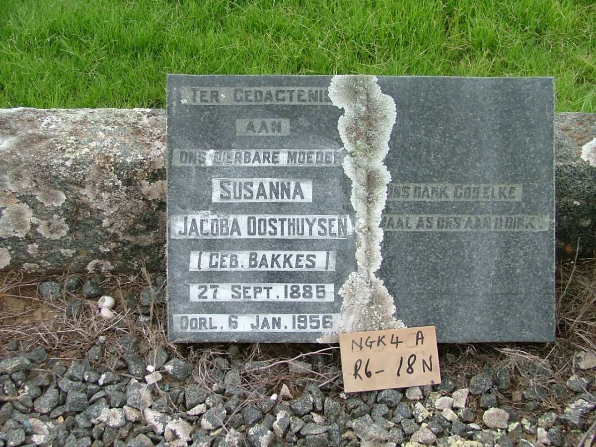 OOSTHUYSEN Susanna Jacoba nee BAKKES 1885-1956