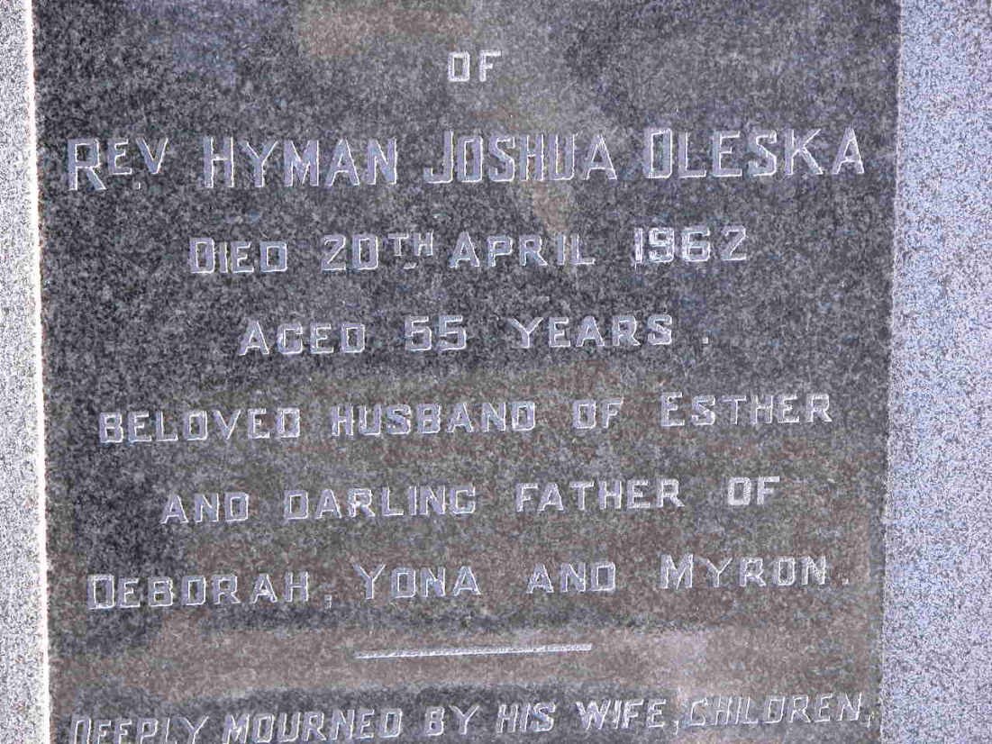 OLESKA Hyman Joshua -1962