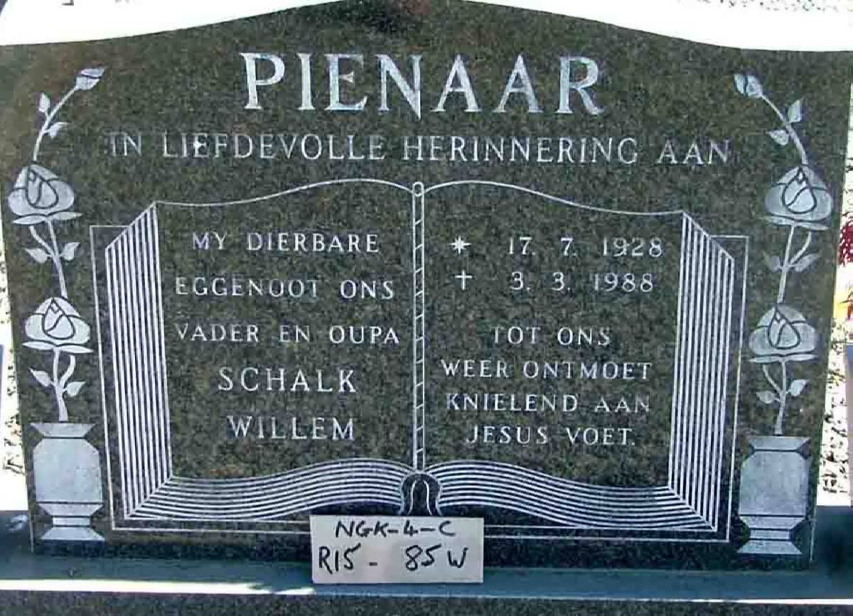PIENAAR Schalk Willem 1928-1988