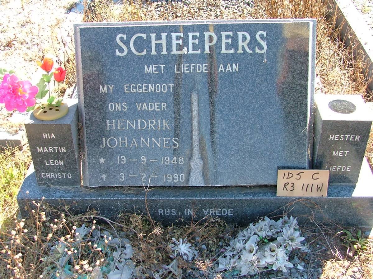 SCHEEPERS Hendrik Johannes 1948-1990