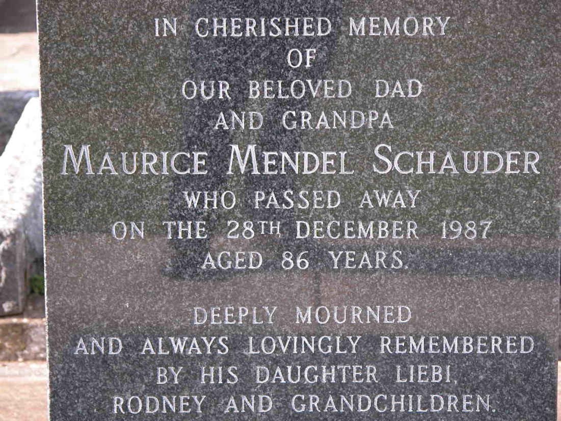 SCHAUDER Maurice Mendel -1987