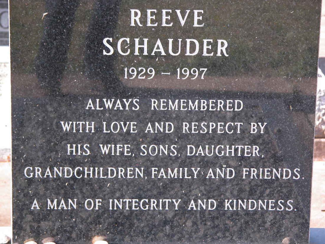 SCHAUDER Reeve 1929-1997