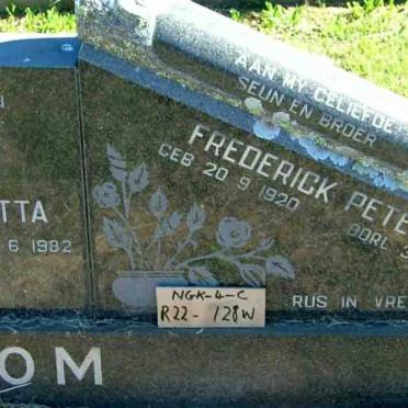 STRYDOM Frederick Peter 1920-1976