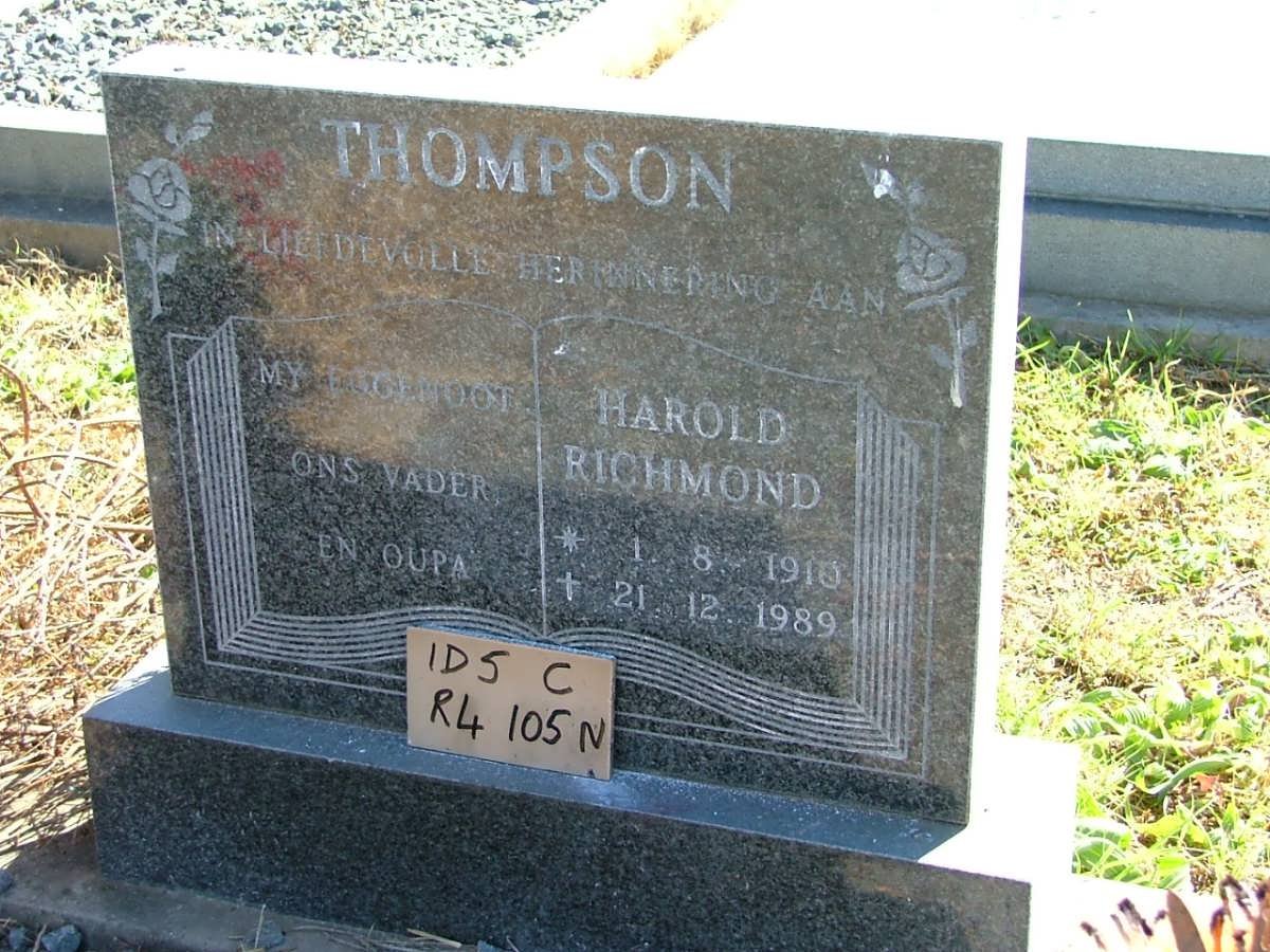 THOMPSON Harold Richmond 1910-1989