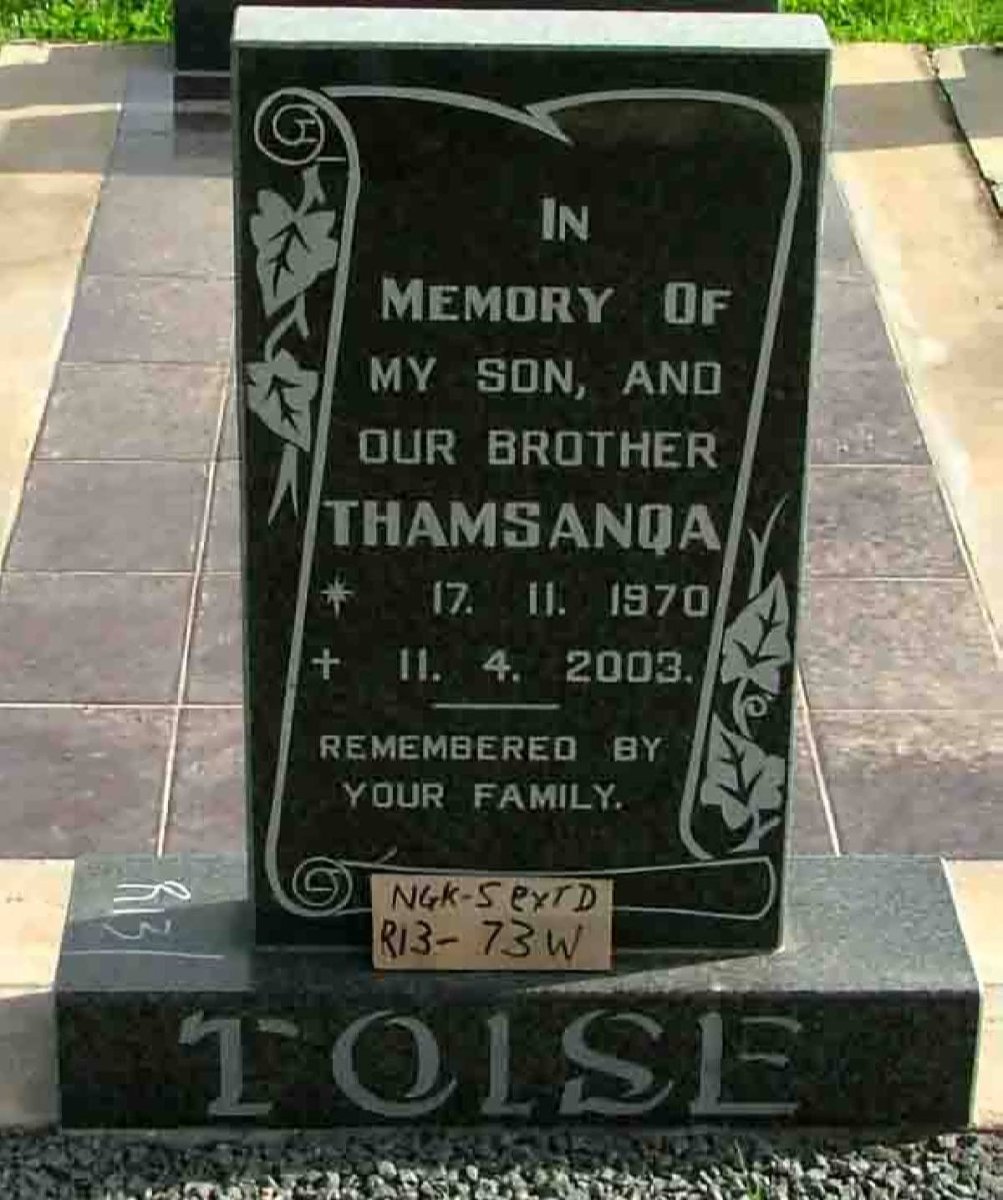 TOISE Thamsanqa 1970-2003
