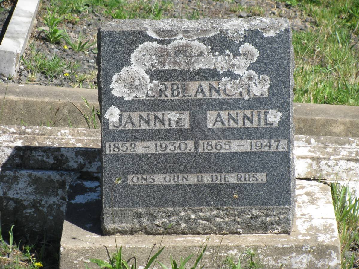 TERBLANCHE Jannie 1852-1930 &amp; Annie 1865-1947