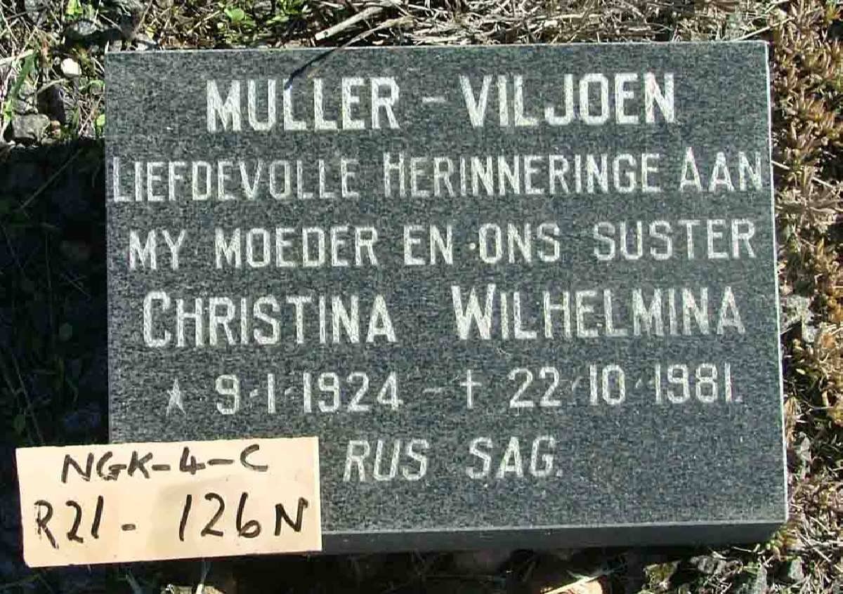 VILJOEN Christina Wilhelmina, Muller 1924-1981