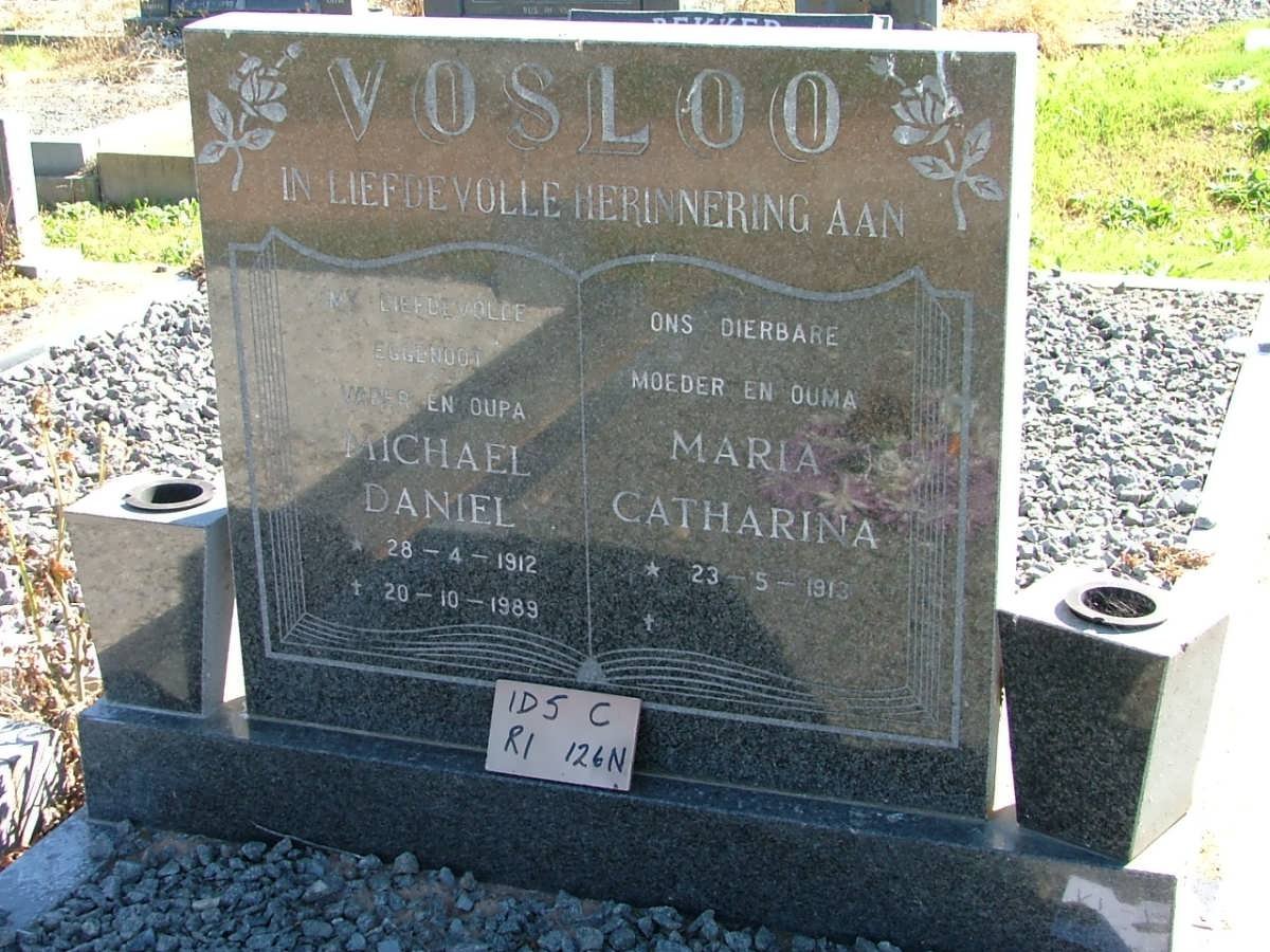 VOSLOO Michael Daniel 1912-1989 &amp; Maria Catherina 1913-