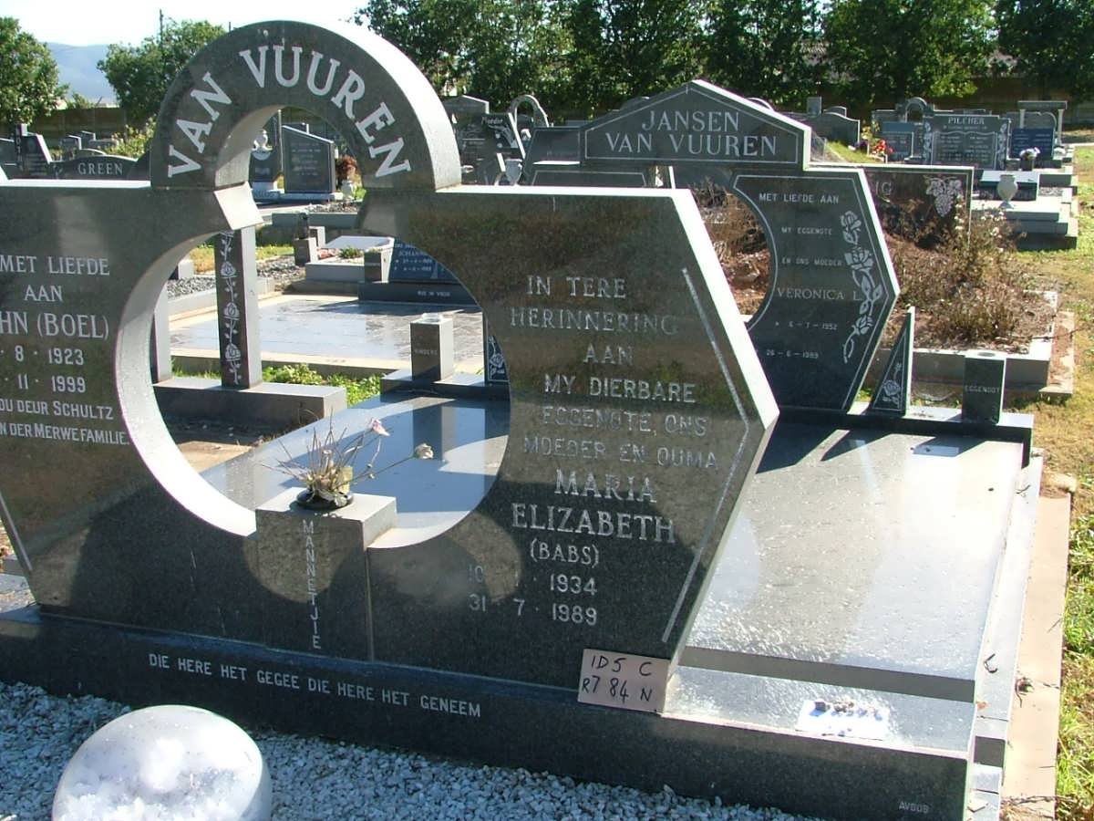 VUUREN John, van 1923-1999 &amp; Maria Elizabeth 1934-1989