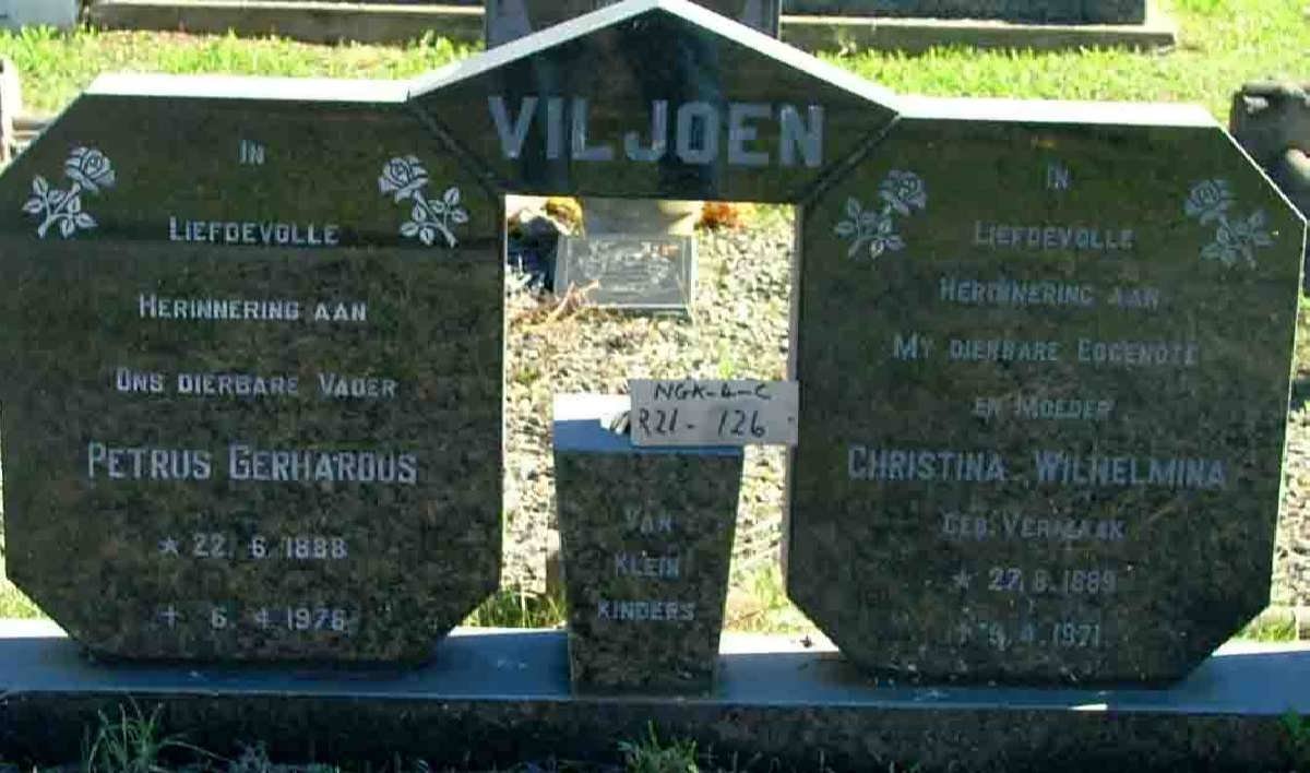 VILJOEN Petrus Gerhardus 1888-1976 &amp; Christina Wilhelmina VERMAAK 1889-1971