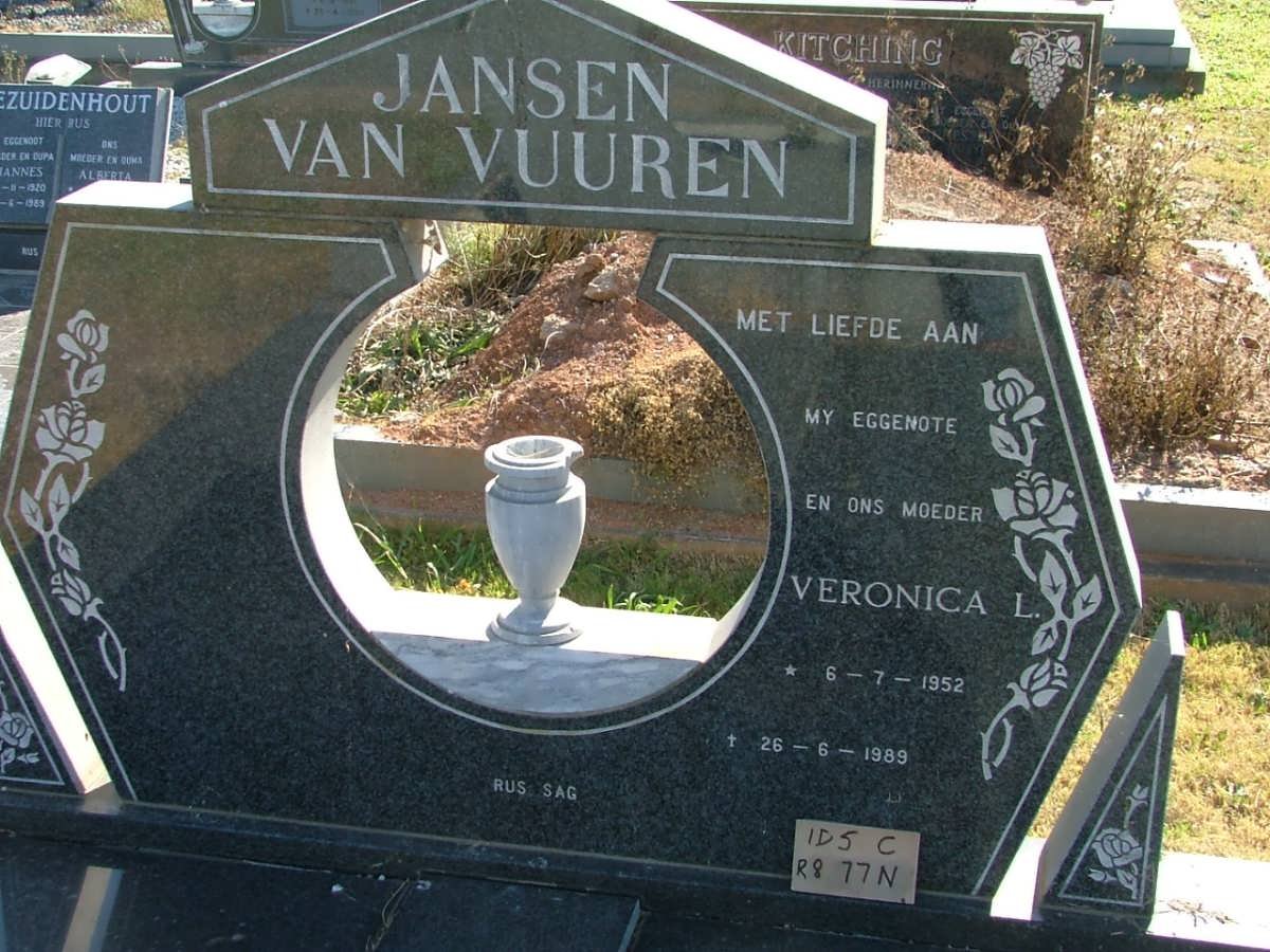 VUUREN Veronica L., Jansen van 1952-1989