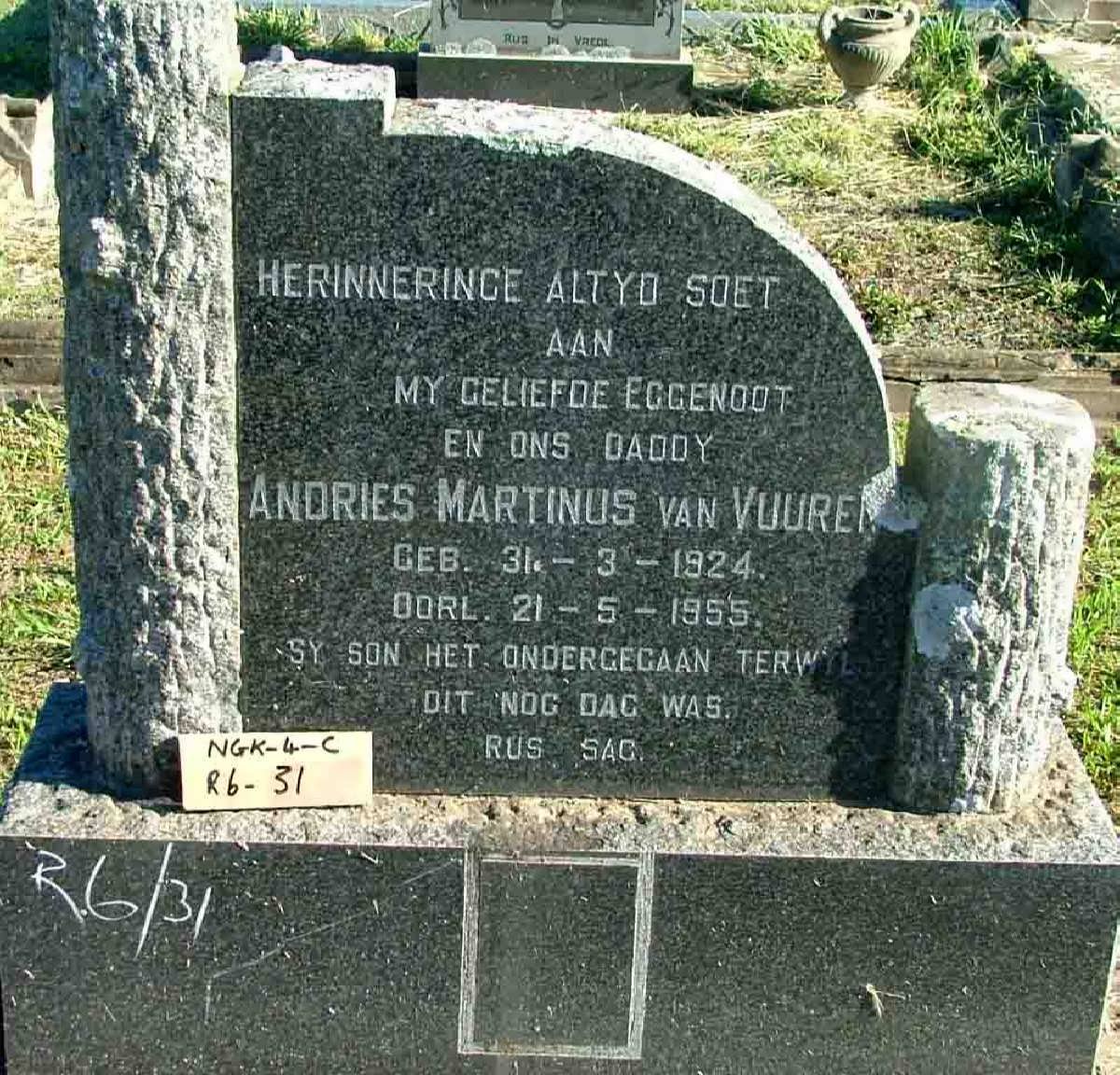 VUUREN Andries Martinus, van 1924-1955