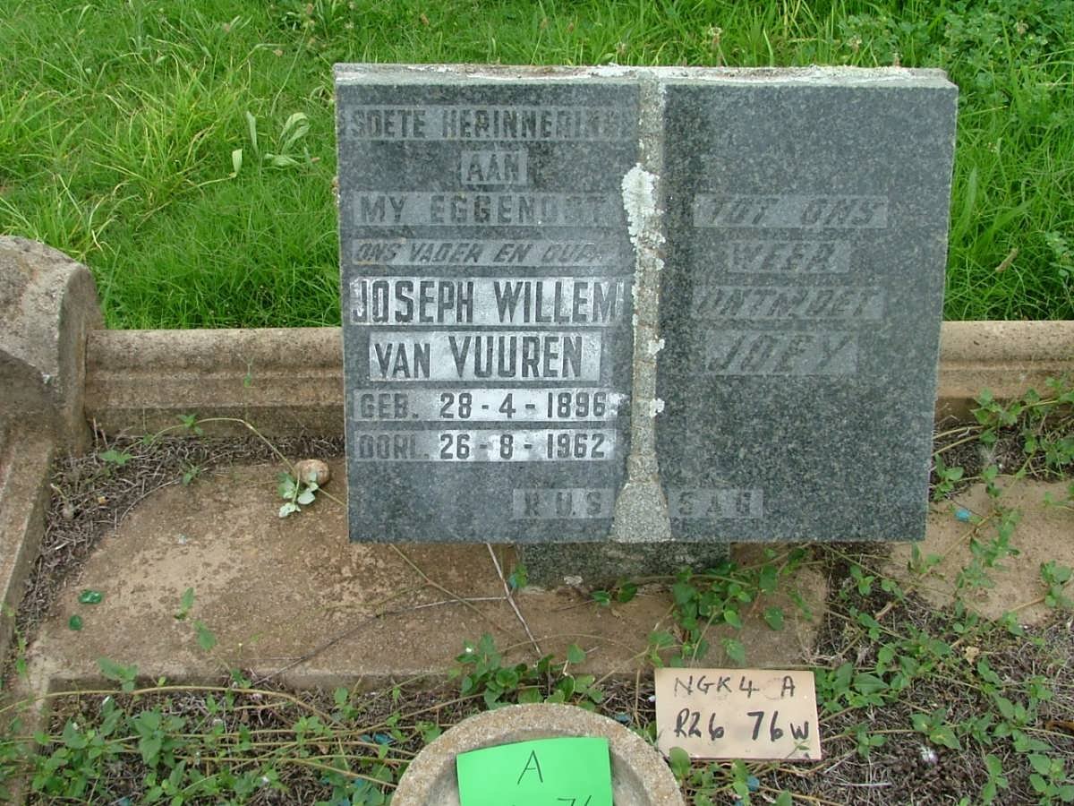 VUUREN Joseph Willem, van 1896-1962