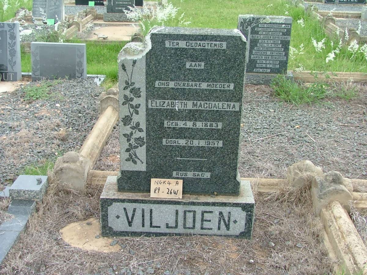 VILJOEN Elizabeth Magdalena 1883-1957