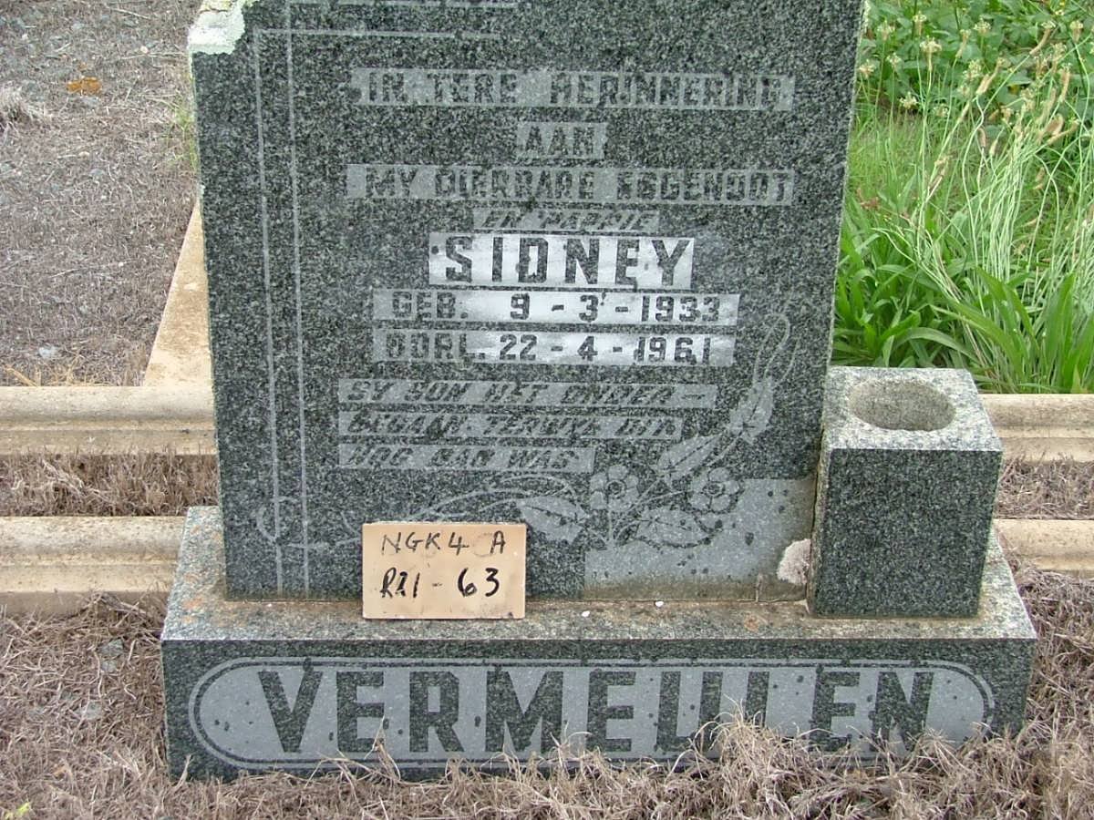 VERMEULEN Sidney 1933-1961