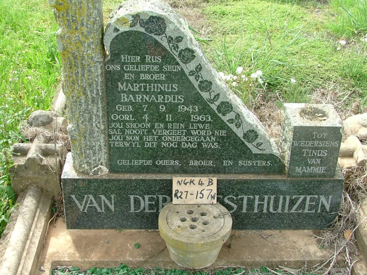 WESTHUIZEN Marthinus Barnardus, van der 1943-1963