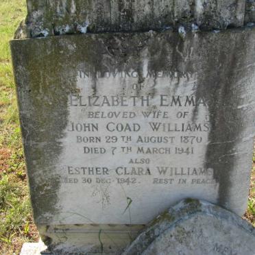 WILLIAMS Elizabeth Emma 1870-1941 :: WILLIAMS Esther Clara -1942