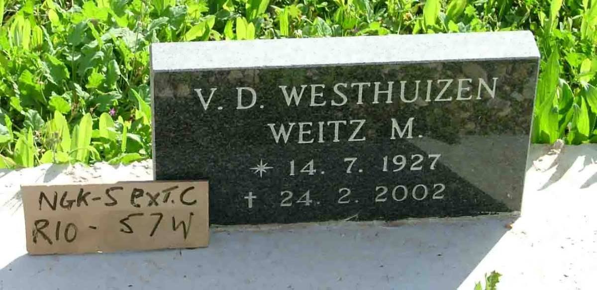 WESTHUIZEN Weitz M., v.d. 1927-2002