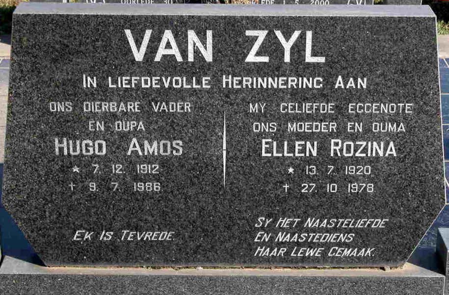 ZYL Hugo Amos, van 1912-1986 &amp; Ellen Rozina 1920-1978