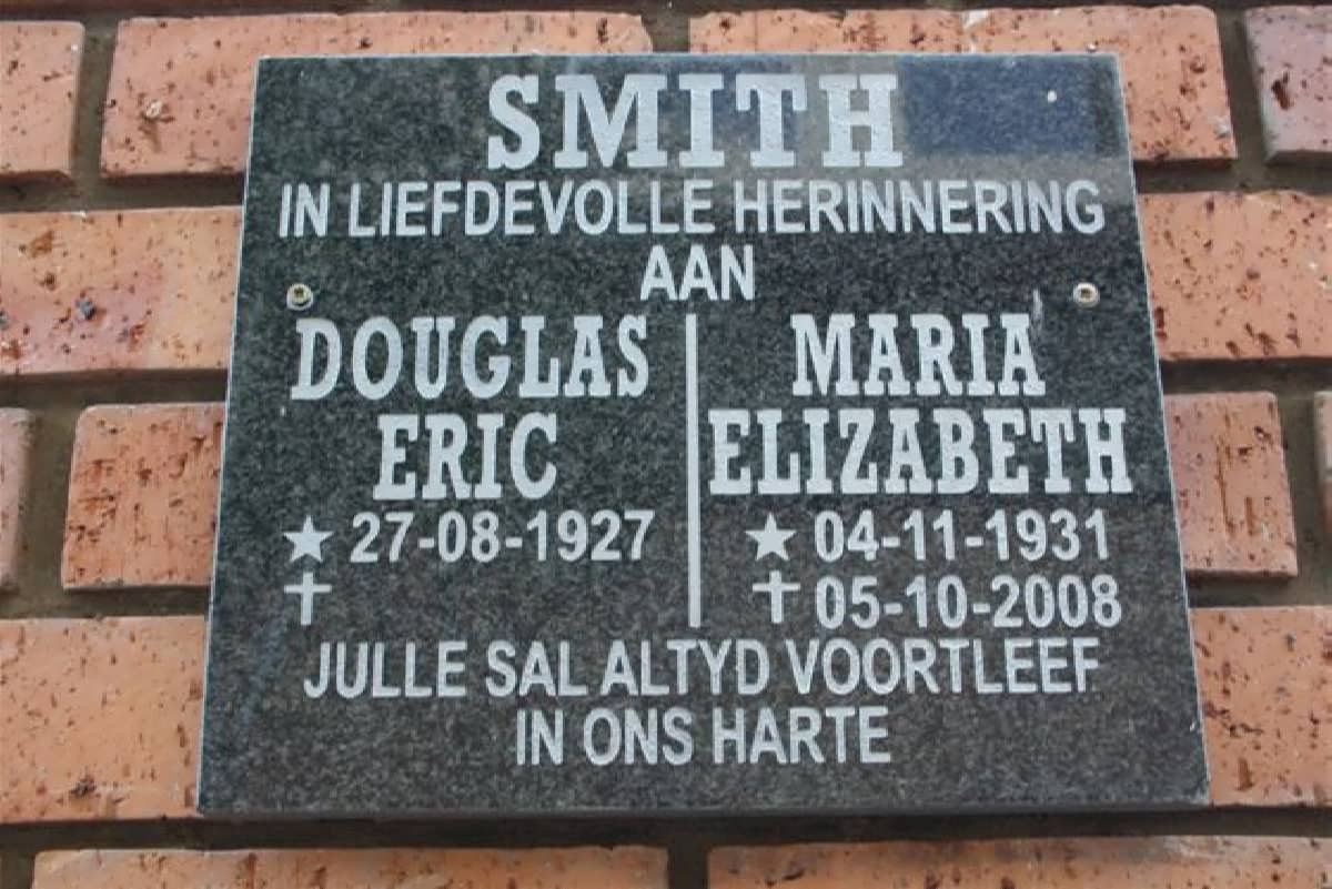 SMITH Douglas Eric 1927- &amp; Maria Elizabeth 1931-2008