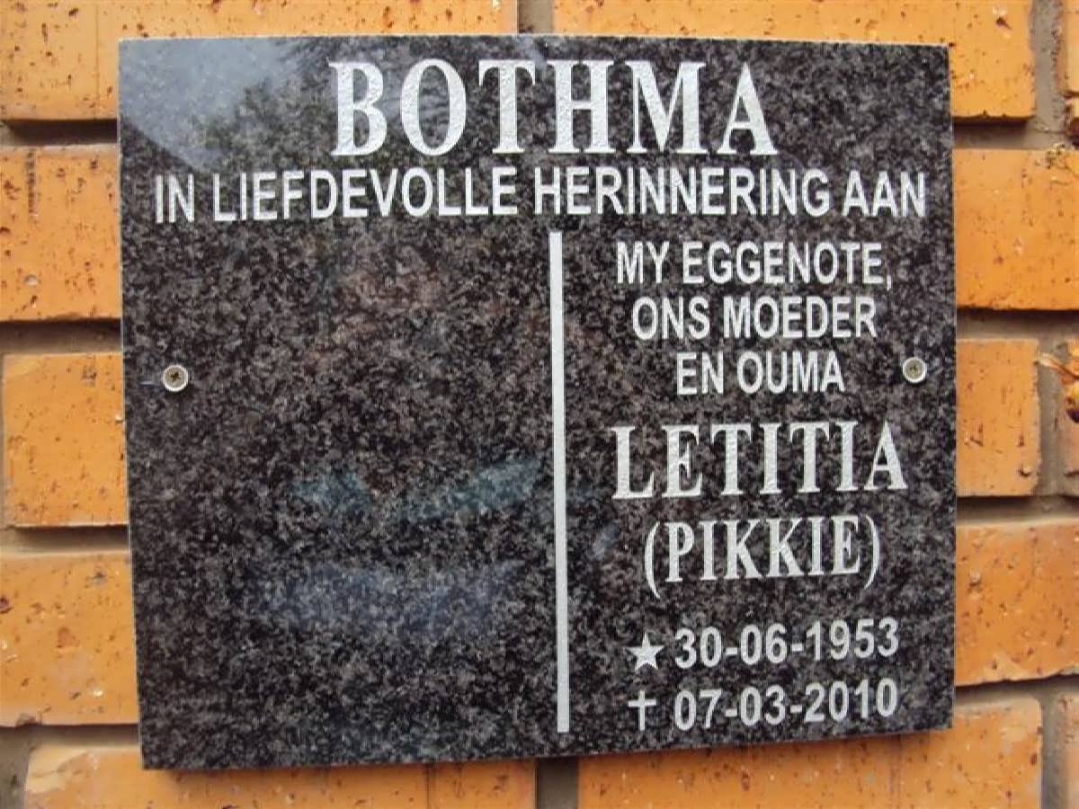 BOTHMA Letitia 1953-2010