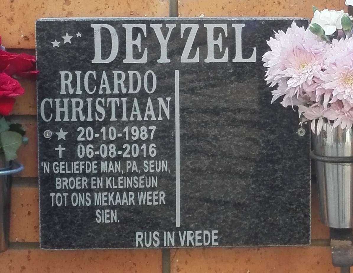 DEYZEL Ricardo Christiaan 1987-2016