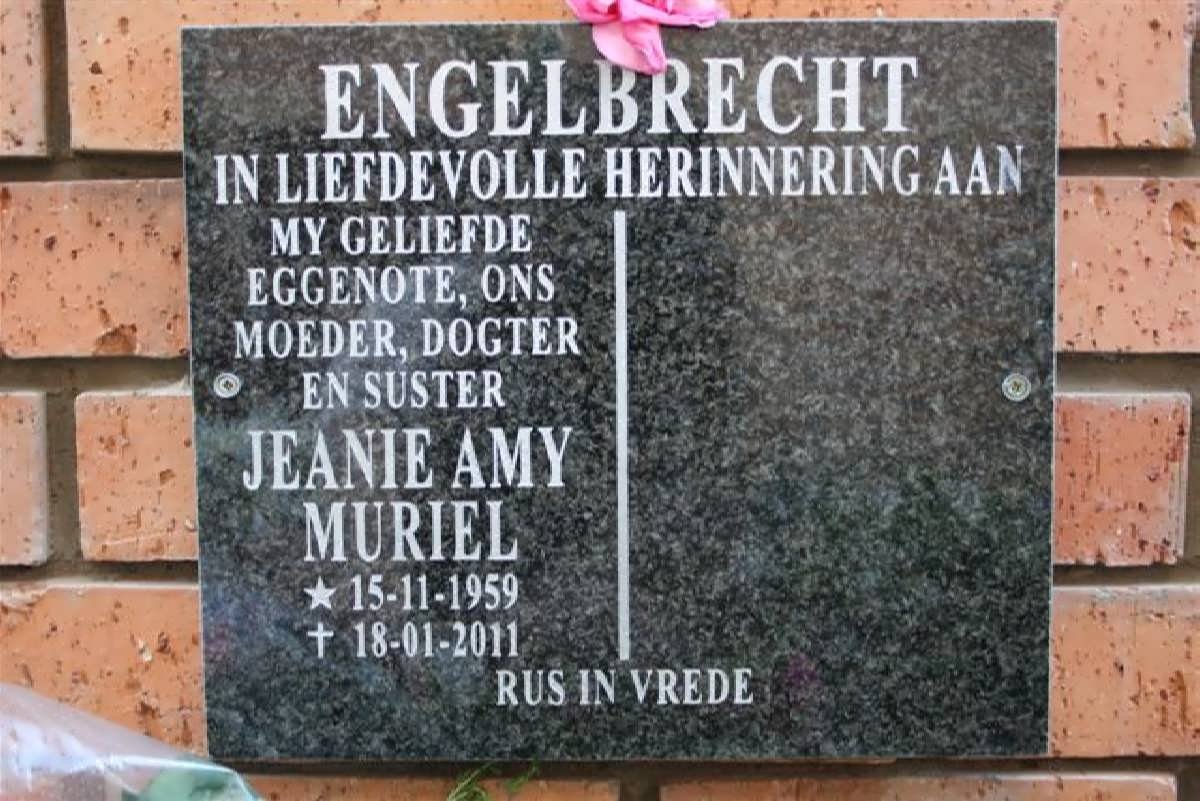 ENGELBRECHT Jeanie Amy Muriel 1959-2011