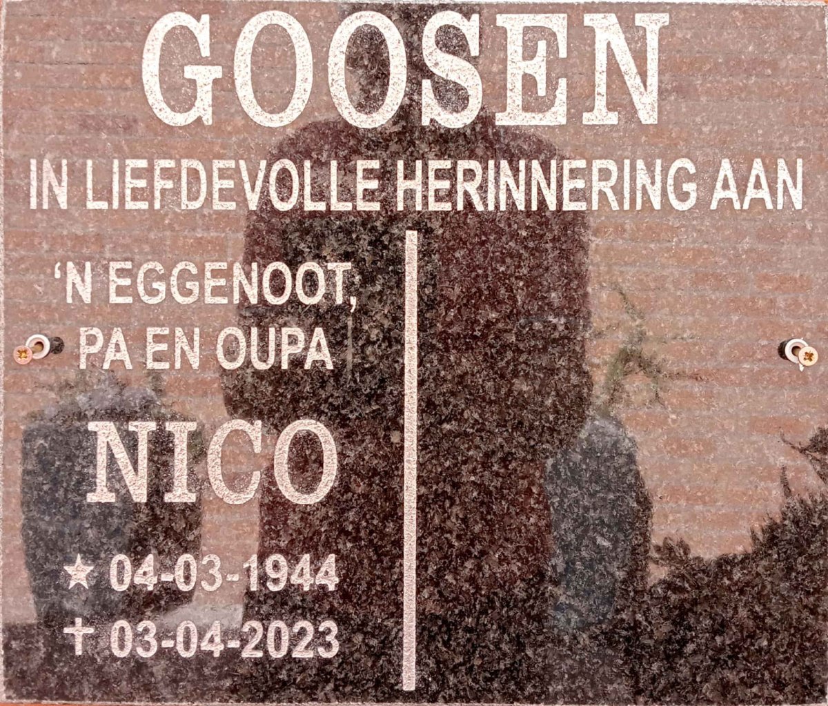 GOOSEN Nico 1944-2023