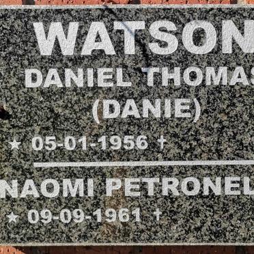 WATSON Daniel Thomas 1956- &amp; Naomi Petronella 1961-