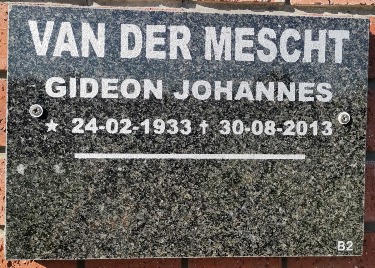 MESCHT Gideon Johannes, van der 1933-2013
