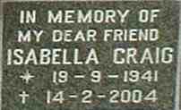 CRAIG Isabella 1941-2004