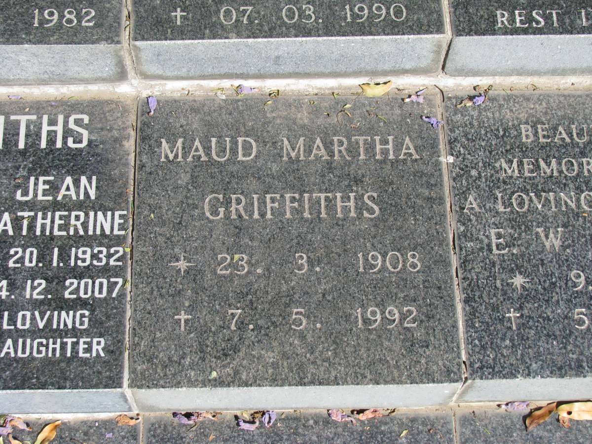 GRIFFITHS Maud Martha 1908-1992