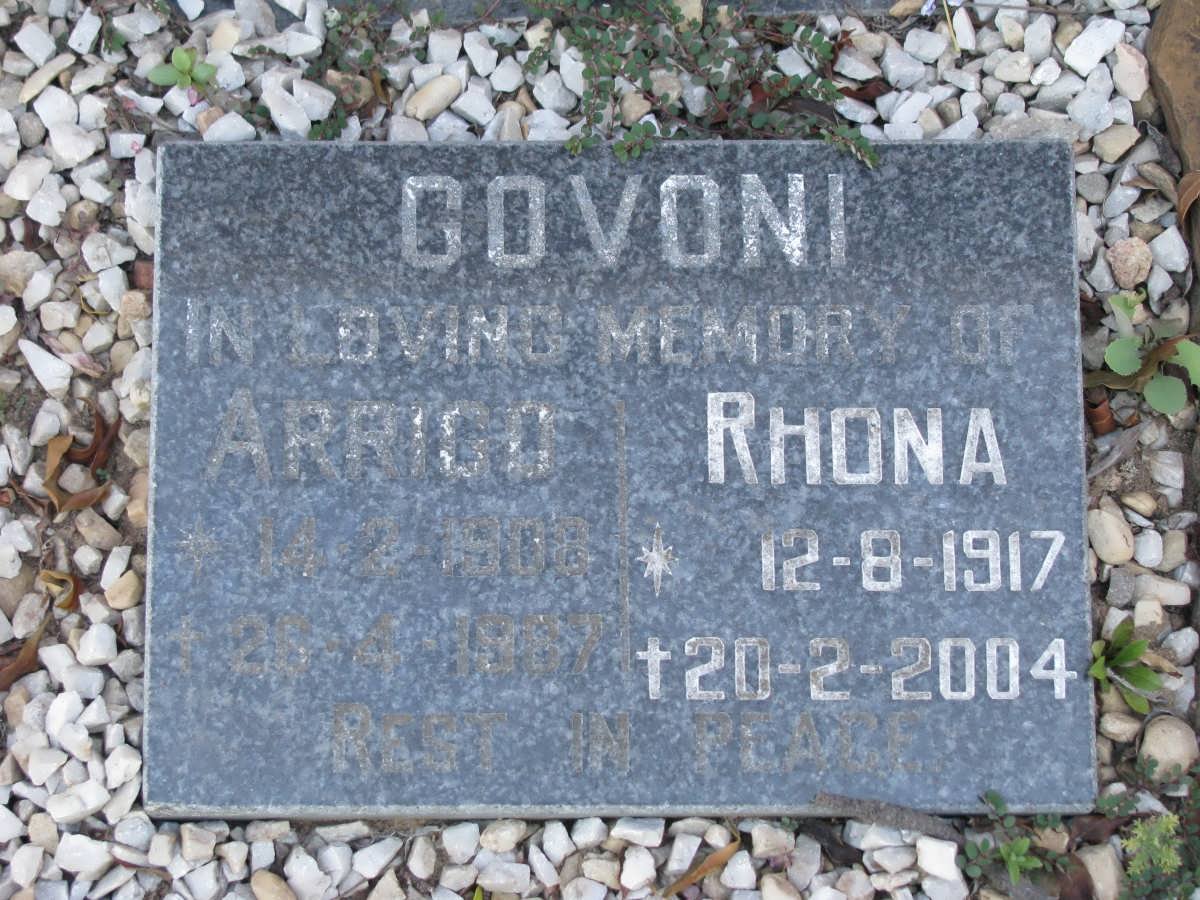 GOVONI Arriod 1908-1987 &amp; Rhona 1917-2004