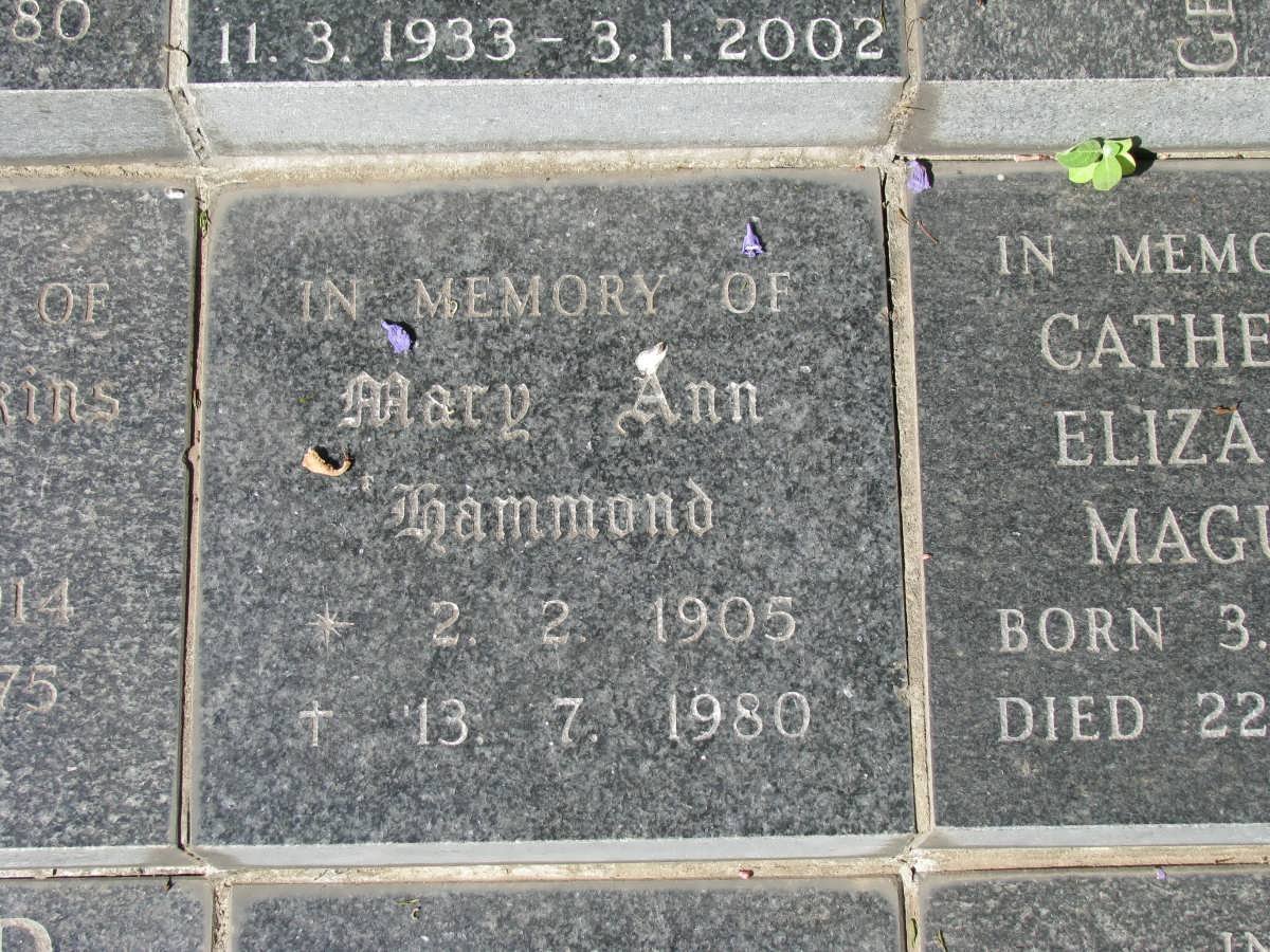 HAMMOND Mary Ann 1905-1980