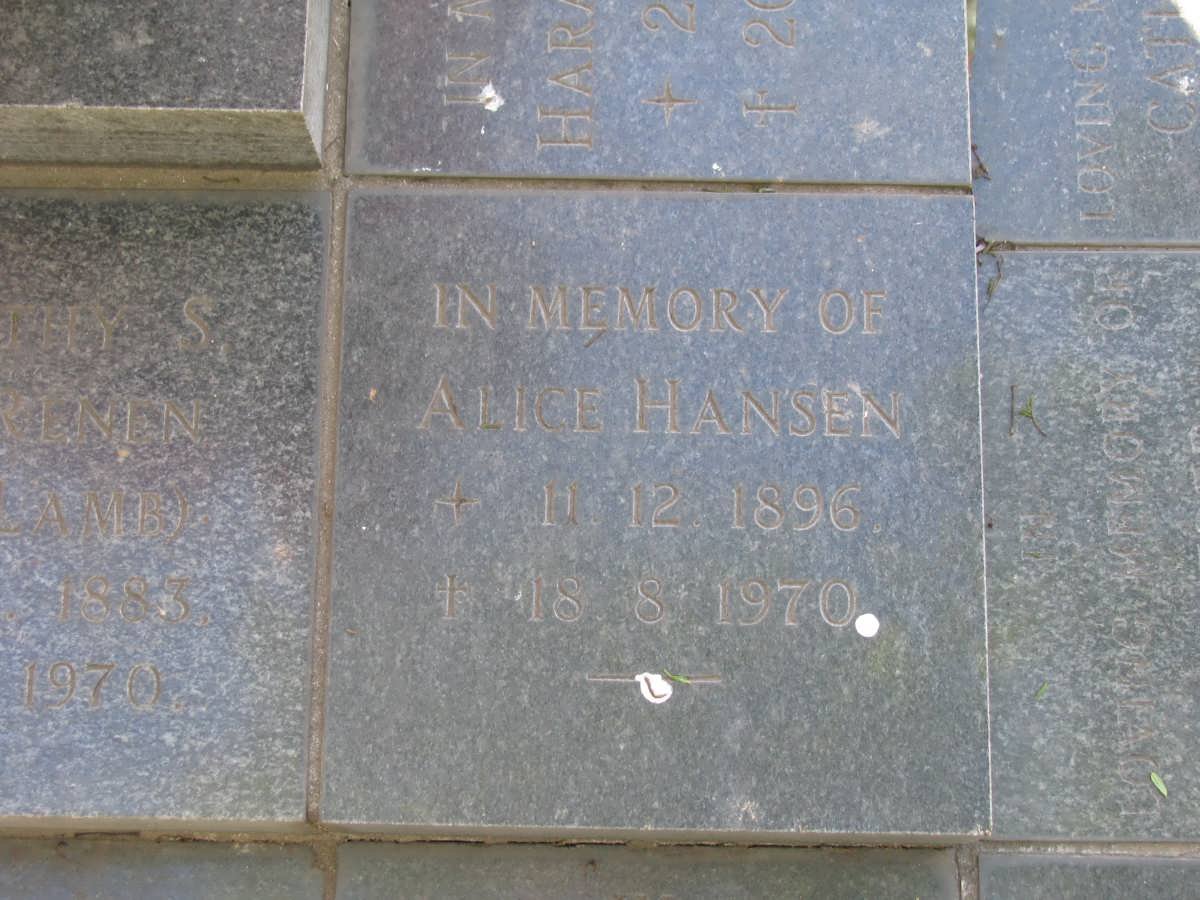 HANSEN Alice 1896-1970