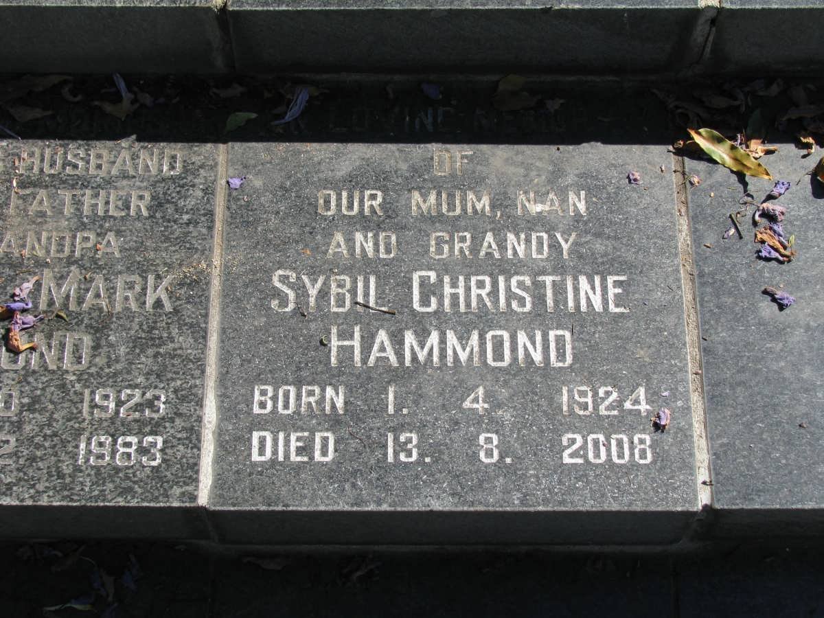 HAMMOND Sybil Christine 1924-2008