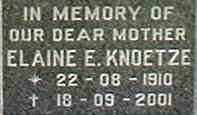 KNOETZE Elaine E. 1910-2001
