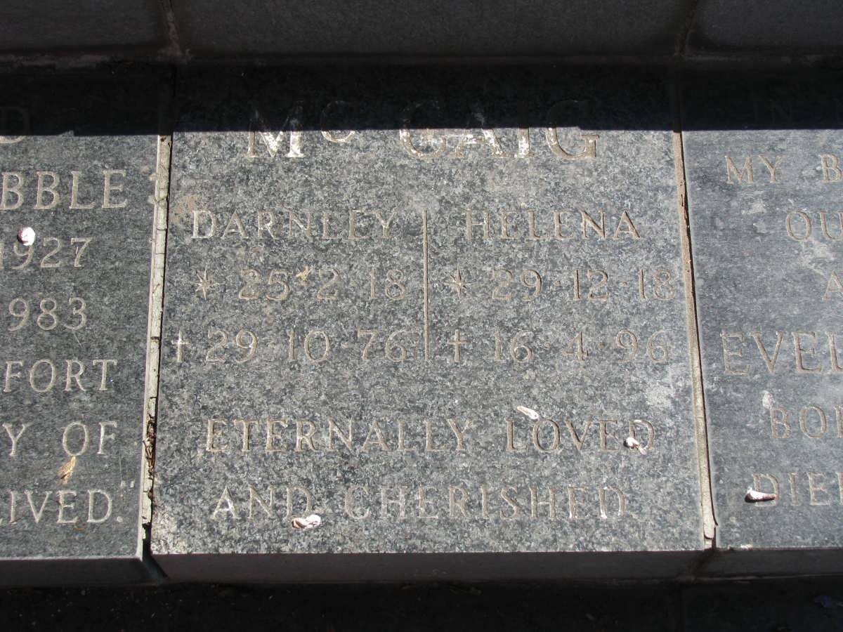 McCAIG Darnley 1918-1976 &amp; Helena 1918-1996