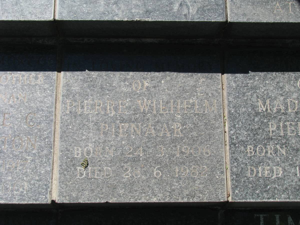PIENAAR Pierre Wilhelm 1906-1982