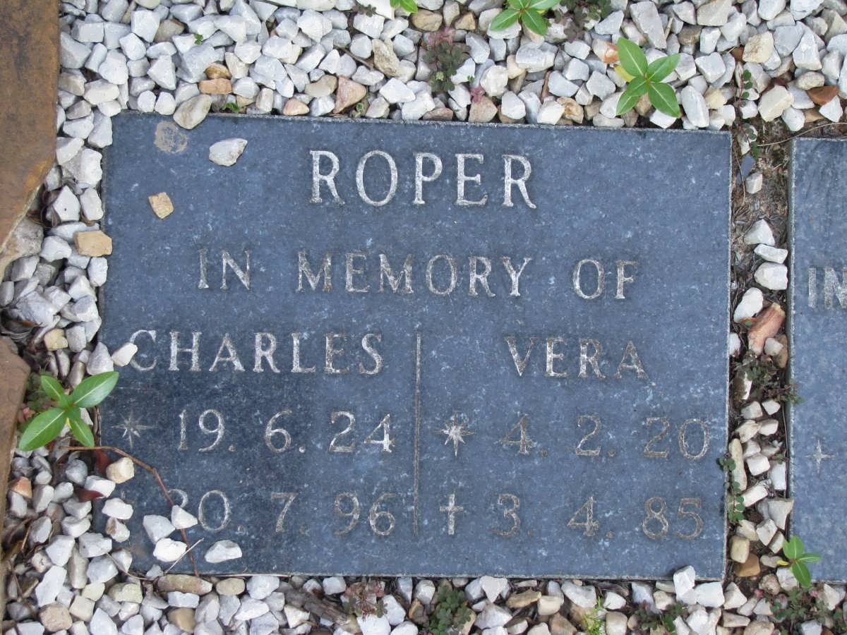 ROPER Charles 1924-1996 &amp; Vera 1920-1985